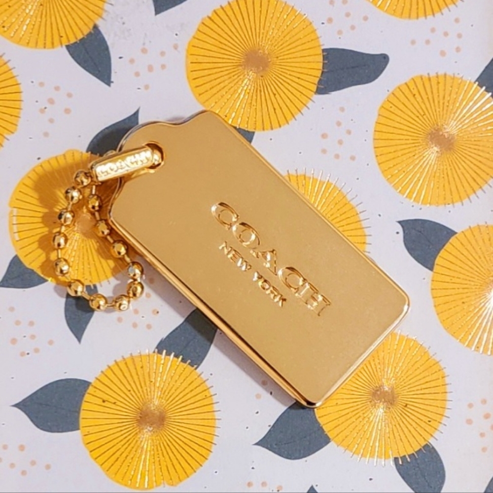 COACH-NEW LARGE GOLD PURSE TAG